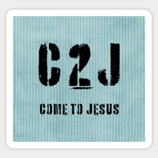 C2J Come To Jesus Matthew 11:28 - stripes Sticker